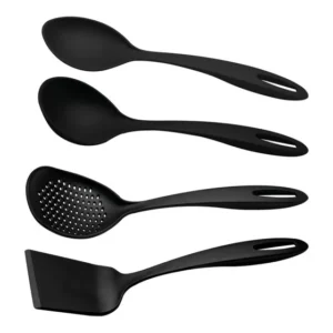 Jogo De Utensílios Concha Espátula Colher 4pç Ability Tramon Preto