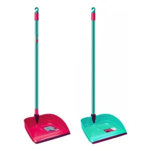 Kit 2 Pá De Lixo Plástica Dobrável Com Cabo Longo 90 Cm Verde