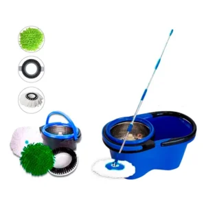 Balde Perfect Mop 360º Com 3 Refis Mop Limpeza Azul