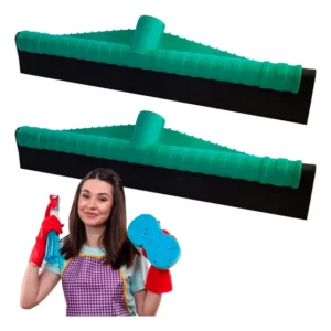 2 Rodo 30cm Puxa E Seca De Borracha Dupla Eva Banheiro