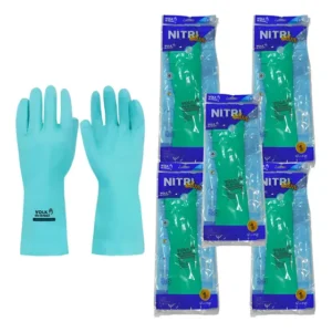 Kit 3 Prs Luva Nitrílica Verde Com Forro Limpeza Químico Epi