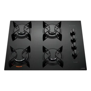 Cooktop 4 Bocas Atlas Preto Com Mesa De Vidro U Top Bivolt 110V/220V