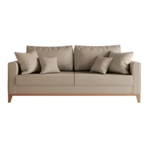 Sofá Mobly Beny 180 de 3 cuerpos tela linho color bege