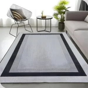 Tapete Sala Quarto Sisal Cinza Preto 1,00x1,50m Facil Limpar 1 M 1.5 M Cinza/preto
