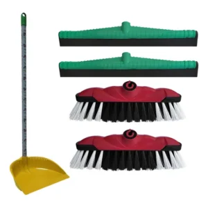 2 Rodos + 2 Vassouras Teteia + 1 Pá De Lixo Kit Dia A Dia