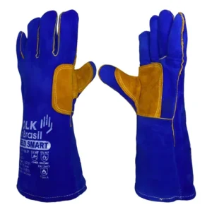 Luva De Soldador Azul E Laranja Weld Smart 500ºc Volk