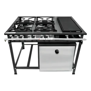 Fogão Industrial MetalFour 4 Bocas Misto Baixa Pressão Chapa Forno Preto