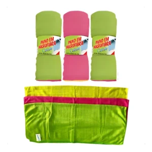 Atacado Kit 6 Panos De Microfibra Flanela Para Limpeza Rosa Verde E Amarelo