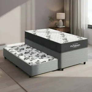 Box Solteiro Colchão D33 Ortobom Airtech+auxiliar De Espuma Cor Cinza