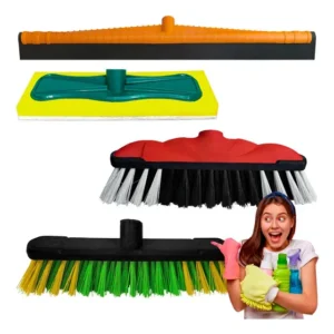 Rodo 60cm + Esfregão Lava Vidro + Vassoura Lava Casa/ Teteia