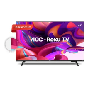 Smart Tv 43'' Full Hd Com Roku Tv 43s5135/78g Aoc Cor Preto