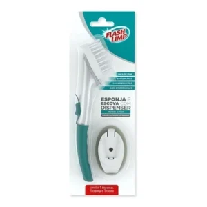 Esponja E Escova C/ Dispenser Detergente 2 Em 1 Lavar Louça Flash Limp