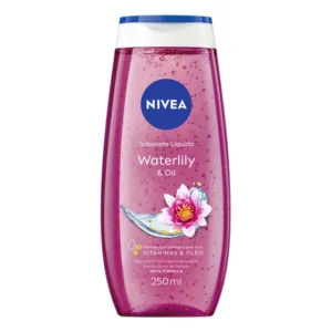 NIVEA Sabonete Líquido Waterlily & Oil 250ml, Limpeza Corporal, Pele Macia, Óleos e Vitaminas, Equilíbrio com o pH, Sensação Refrescante