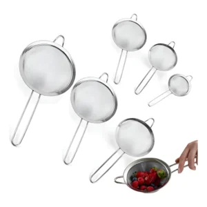 Kit 6 Peneira Coador De Aço Inoxidável 6 Tamanhos