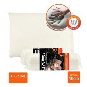 Travesseiro Kit Nasa X 2 un Duoflex Altura 10cm Para Fronha 45x65cm Antiácaro Capa Malha 100% algodão