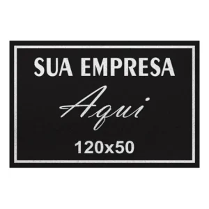 Tapete Capacheria Personalizado com Logotipo Preto Antiderrapante 120x50cm