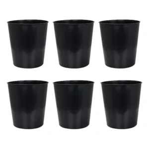 Kit 6 Lixeira Escritório Cesto Multiuso 10l Preto Arqplast