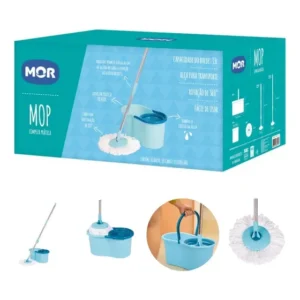 Esfregão Mop Balde Giratório 360º Limpeza Prática Grande 13l