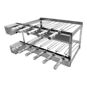 Churrasqueira Grill 11 Inox Espetos Giratório 2 Motores Gir Prateado 127/220v