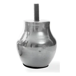 Pé De Alumínio Bicama 5cm Redondo Estofados Sofá Cama Puff