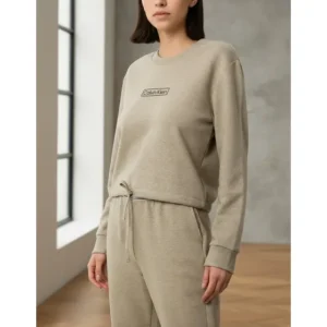 Blusão Calvin Klein Cropped Moletom Cotton Moda Conforto