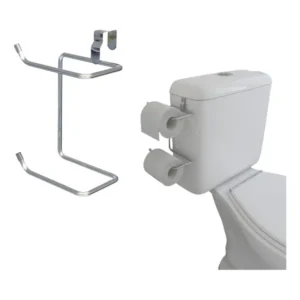 Suporte Papel Higiênico Duplo Stolf Aço Cromado Inox Banheiro Caixa Acoplada