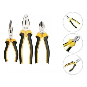 Kit Alicates 3 Peças Fertak Aço Carbono Com Punho Antideslizante