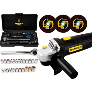 Esmerilhadeira Lixadeira Angular 4.1/2 + Soquetes + Discos