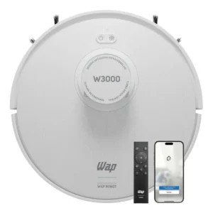 Robô Aspirador W3000 Passa Pano Aspira Varre Pó Inteli Smart Branco E Turquesa 127/220v