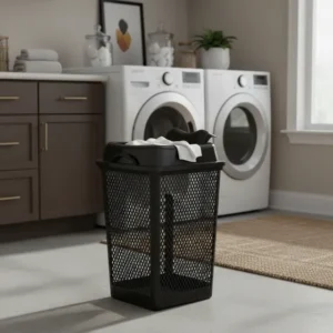 Cesto De Roupas Multiuso Telado Com Tampa Articulável 49 Lts