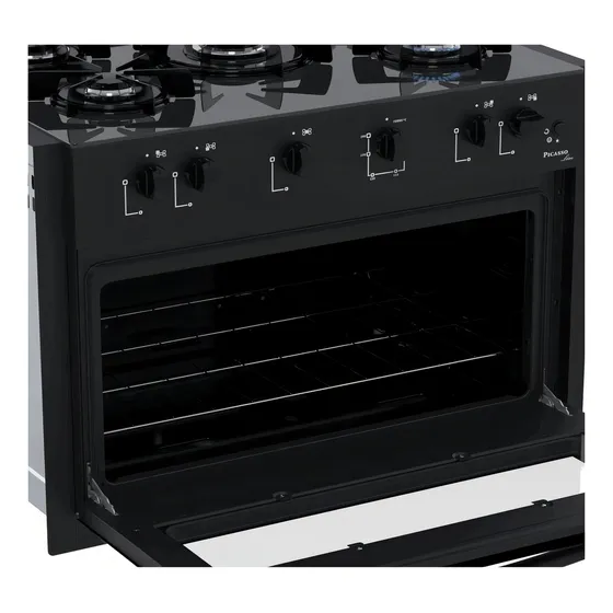 Fogão a Gás de Embutir Venax Picasso Line 5 Bocas Mesa de Vidro Acendimento Automático Bivolt