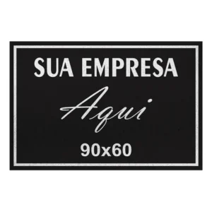 Capacho Personalizado Capacheria Preto 90x60 cm Tapete Vinil PVC