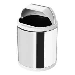 Lixeira De Pia 2,5l Aço Inox Tampa Retrátil Cesto Cozinha Cor Branco