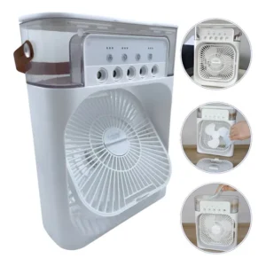 Mini Climatizador Frio B-Max Branco 600ml Umidificador c/ LED Portátil