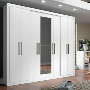 Guarda-roupa Carraro Héster Branco 8 Portas com Espelho Gavetas MDP