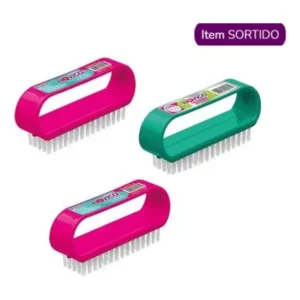 Kit 3 Escovas Com Cerdas Macias Manicure Unhas Variada