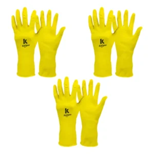Kit 3 Luva Látex Amarela Multiuso Limpeza Borracha Faxina