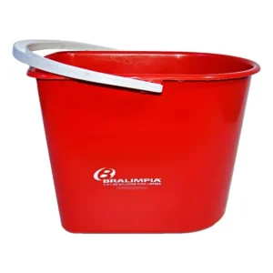 Mop Balde Esfregão Bralimpia Vermelho 12L Com Centrifugador Lavável