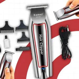 Maquina Acabamento Cortar Cabelo Barba E Pelos Kemei 032 Prateado 127/220v