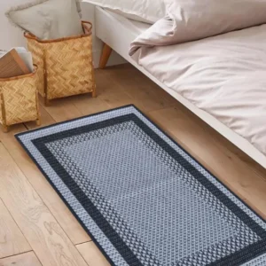 Tapete Sisal Lancer Antiderrapante Cinza Beira de Cama 80x50cm