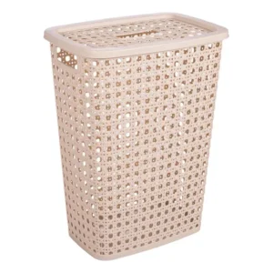 Cesto De Roupa Com Tampa De Plástico Plasútil 32 L Palha