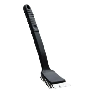 Escova Limpa Grelha Churrasqueira Espátula Cerdas Aço 45 Cm Preto