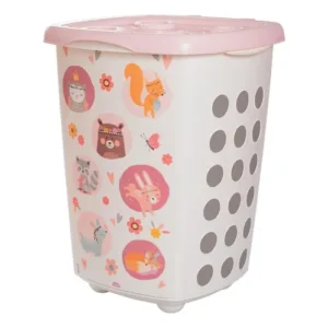 Cesto Para Roupa Decorado Infantil Menina 38 L Plasútil Rosa Menina