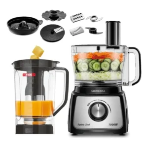 Multiprocessador Turbo Chef 9 Em 1 1000w Mpn-01-bf Mondial Preto 220v