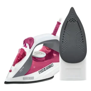 Ferro de Passar Roupa Black Decker Com Vaporizador Com Base Antiaderente Rosa Modelo FX2200