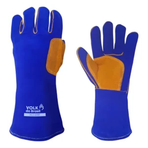 Luva Soldador Volk Weld Smart Solda Reforçada Térmica Raspa Azul