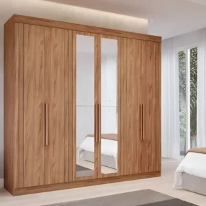 Guarda-roupa Casal 6 Portas Com 4 Espelhos E 6 Gavetas Jd