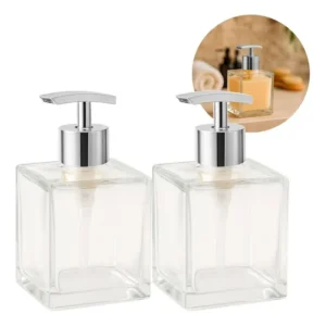 10 Kit Porta Sabonete Vidro Cubo 250ml Para Sabonete Cromada