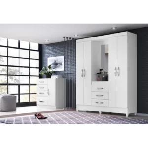 Guarda Roupa Casal Com Cômoda Sapateira Smart Plus Moval