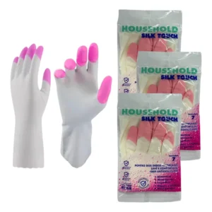 Kit 3 Prs Luva Limpeza Reforçada Antialérgica Lavar Louça